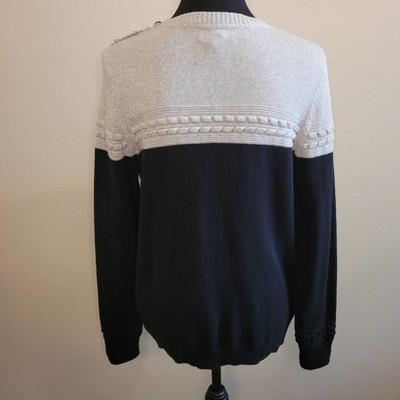 Charter Club Women's Bi-Color Metallic Silver Crew Neck Size X-Small - Picture 7 of 11